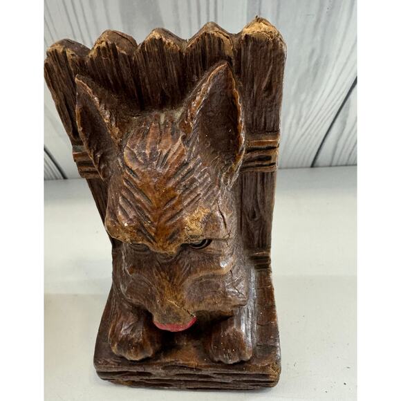 VINTAGE Syroco Wood Scottie Dog Bookends 4.5" Tall - Picture 2 of 8